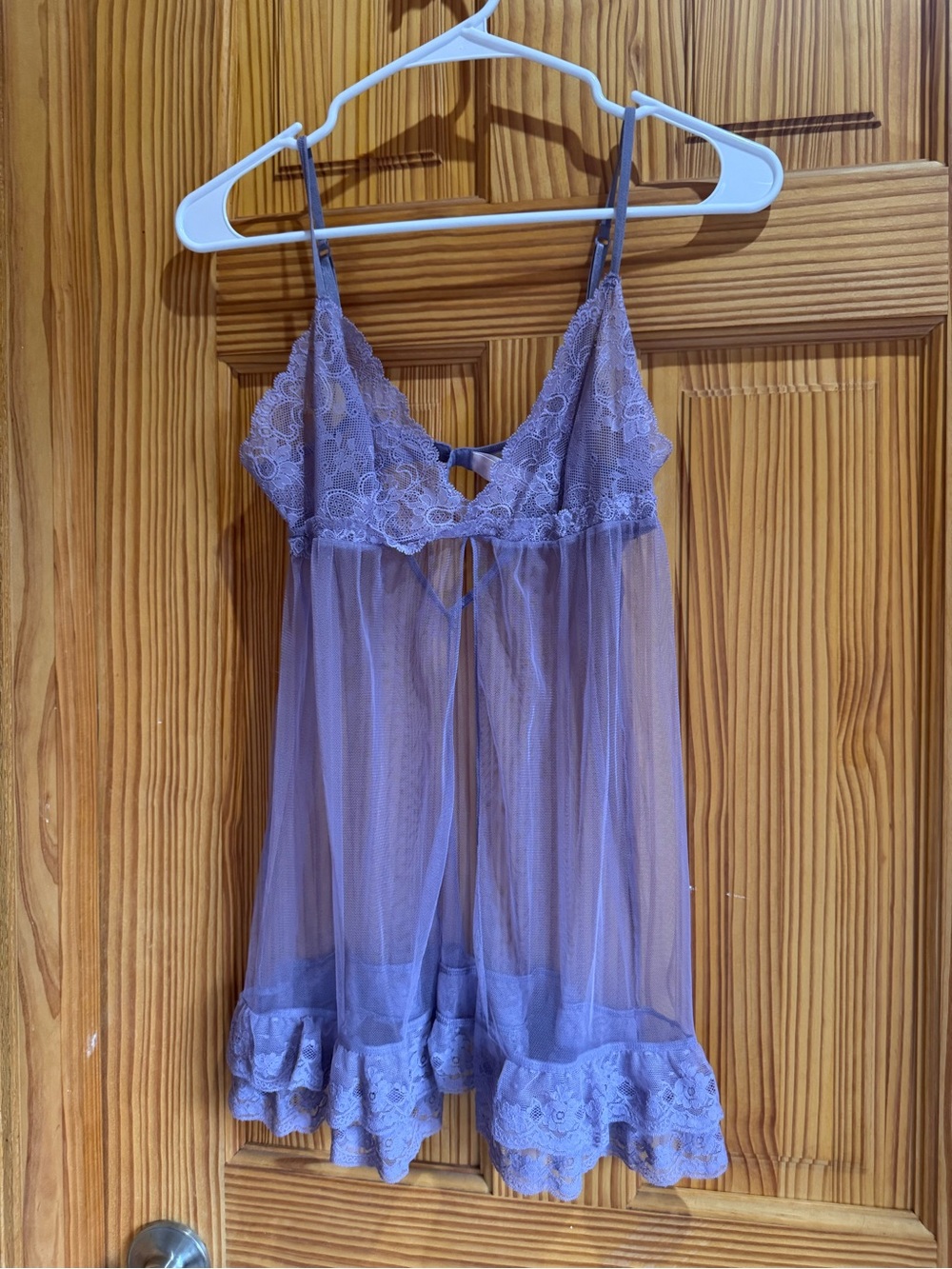 Victoria’s Secret Lavender Lace & Mesh Babydoll Chemise - Picture 3 of 3